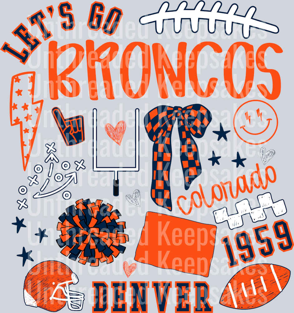 BRONCOS COLLAGE DTF Transfer