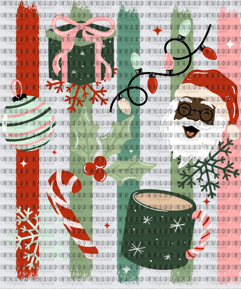 Santa gifts dark skin stripes