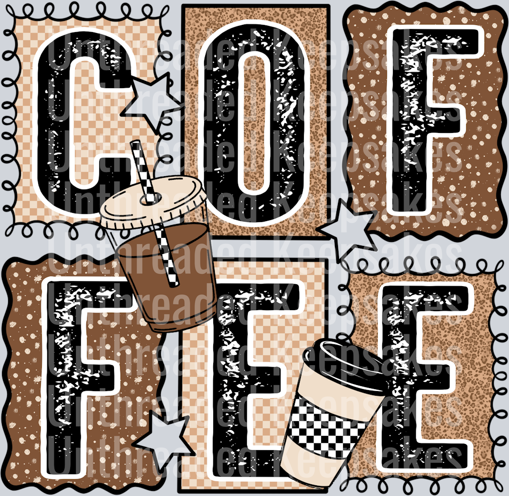 Cofffee_Blocks DTF Transfer