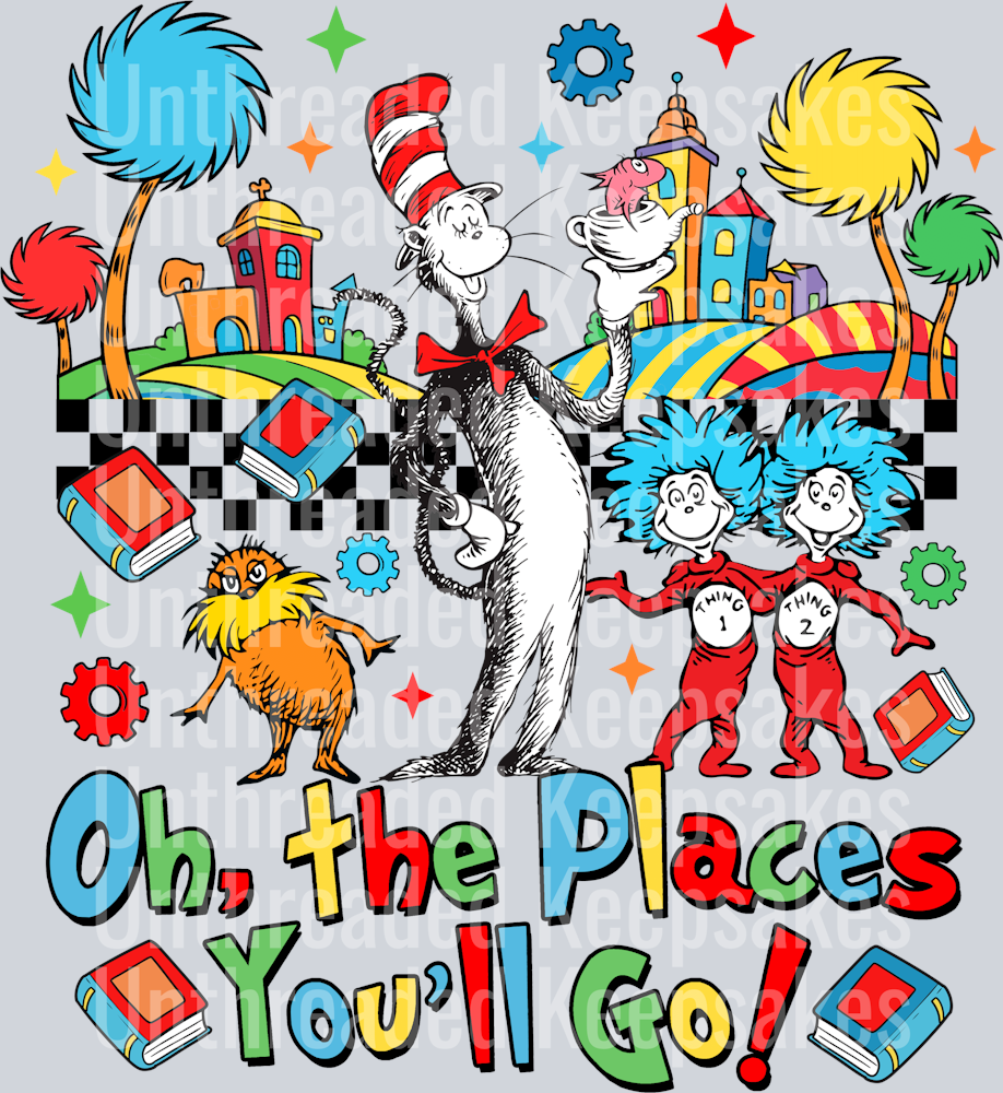 Checkered Dr SeussDTF Transfer