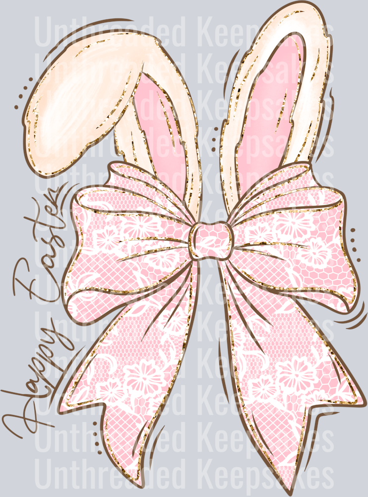 Happy_Easter_Bunny_Bow DTF Transfer