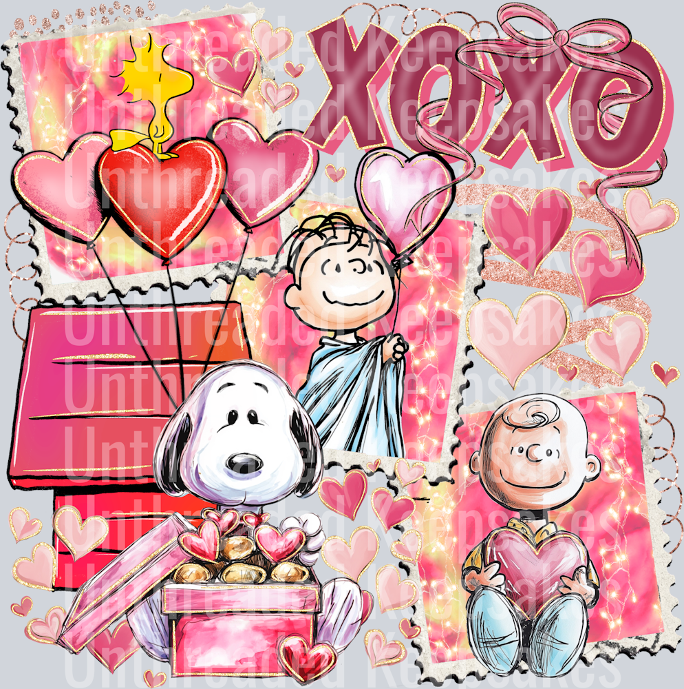 Xoxo Charlie Brown Frames DTF Transfer