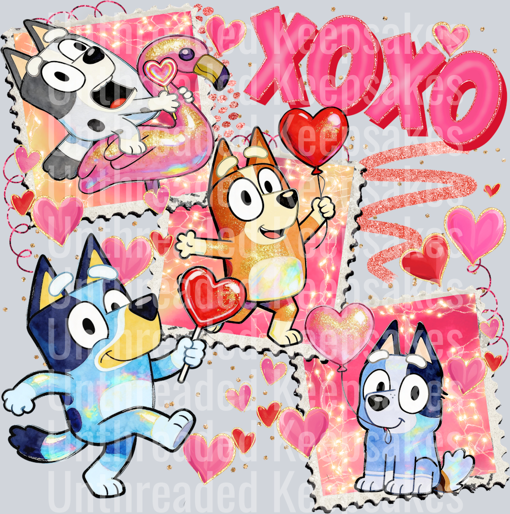Bluey Valentine DTF Transfer
