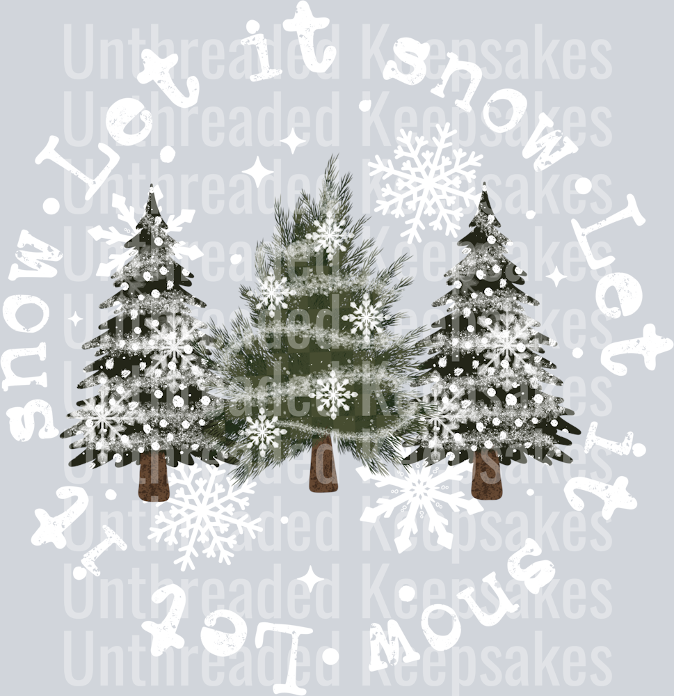 Let_It_Snow_Circle_White_WordsDTF Transfer