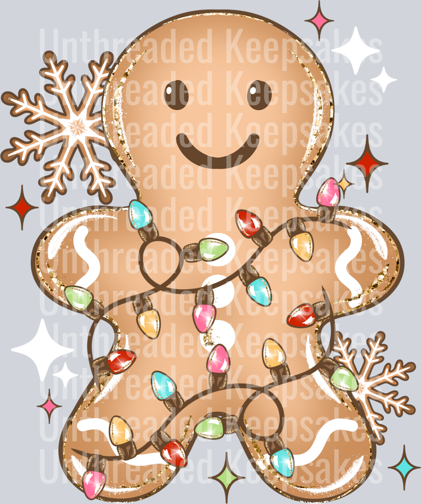 Gingerbread_Christmas_LightsDTF Transfer