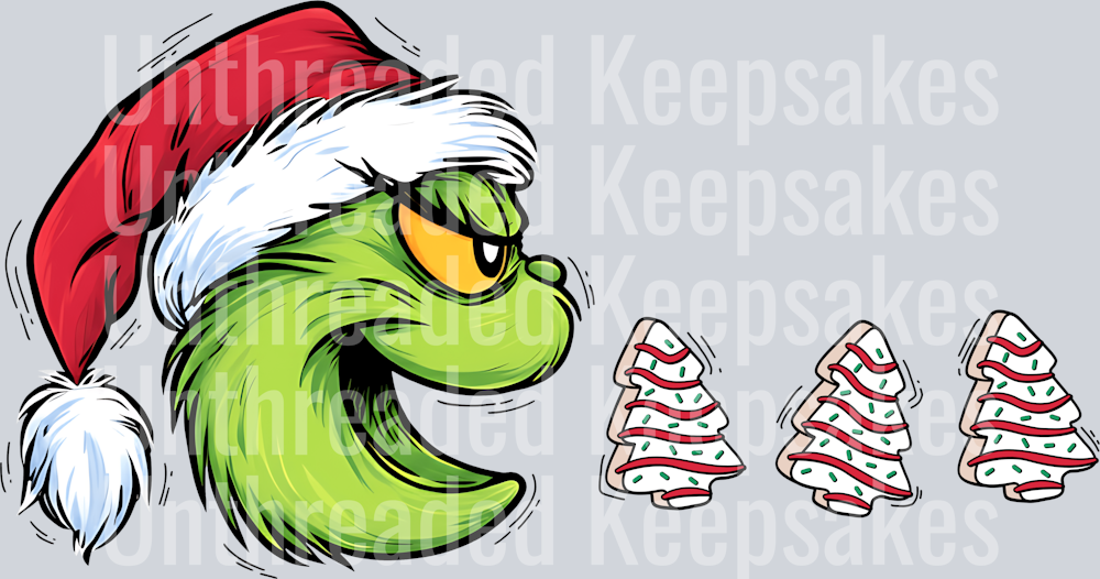 grinch xmas tree cakes DTF Transfer