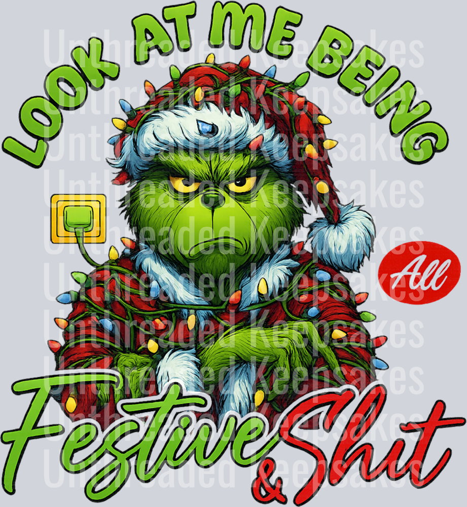 Festive grinch DTF Transfer