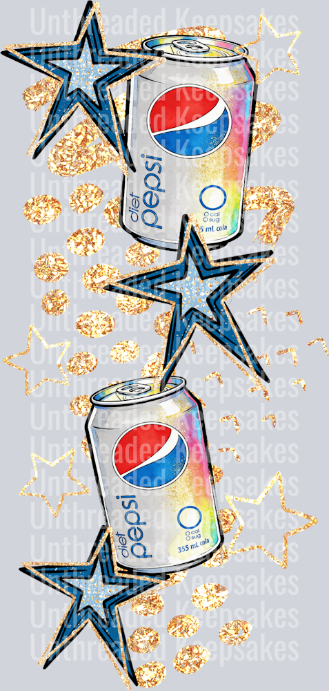 Caffeine Diet Pepsi Sleeves DTF Transfer
