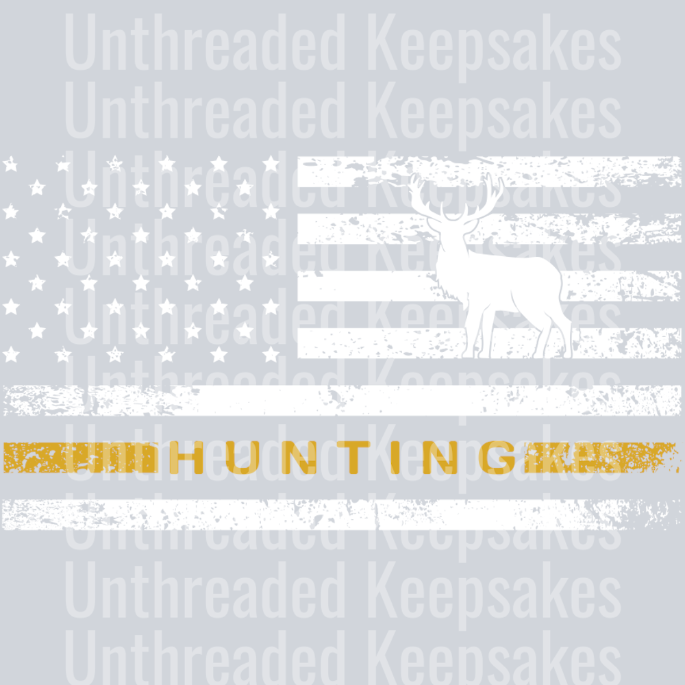 White and Yellow Hunting Flag DTF Transfer