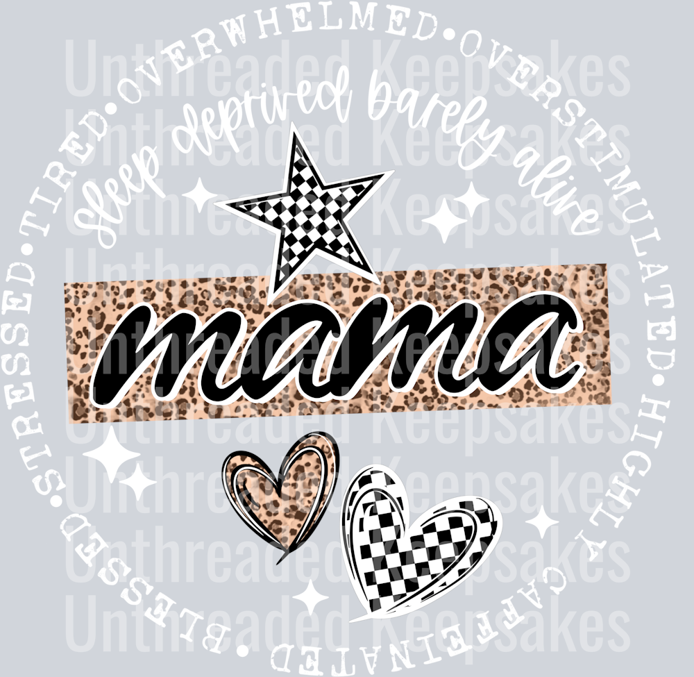Mama_Circle_White_AccentsDTF Transfer