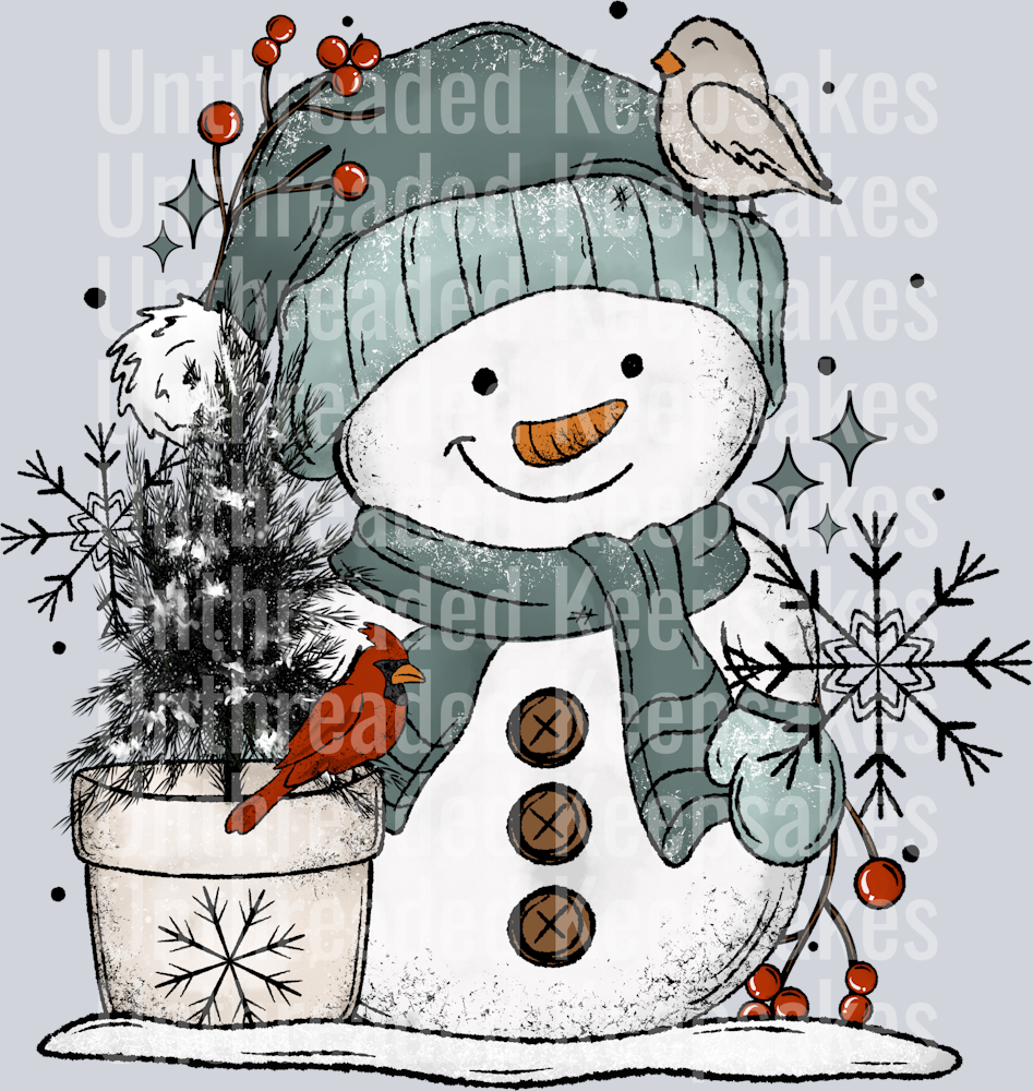 Snowman_And_BirdsDTF Transfer