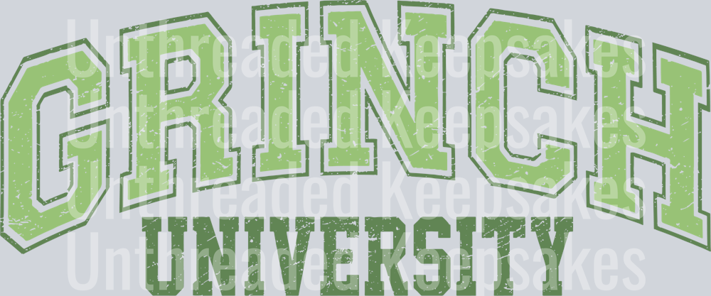 Retro Vintage Grinch University DTF Transfer