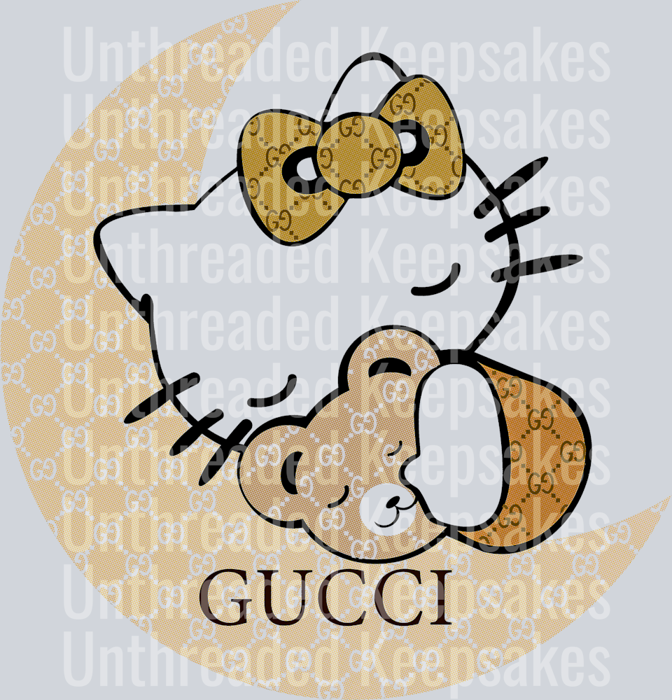 Kitty Halftone DTF Transfer Requires Dark Garment