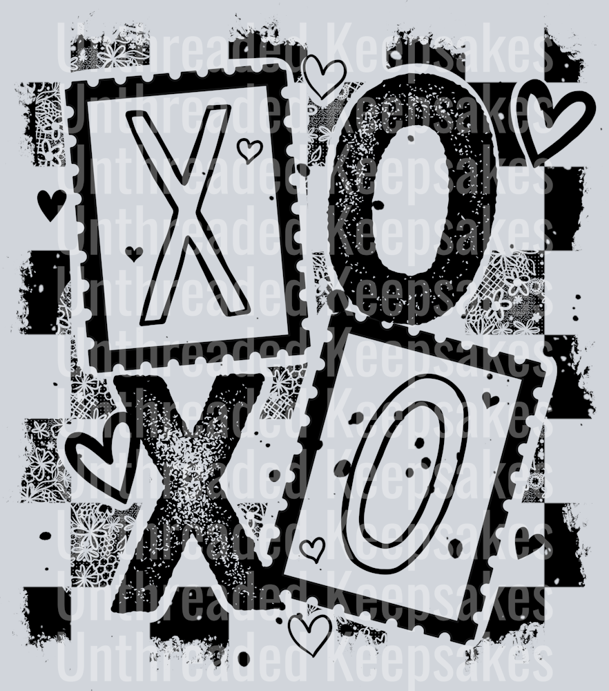 Xoxo_Stamps_Distressed_BlackDTF Transfer