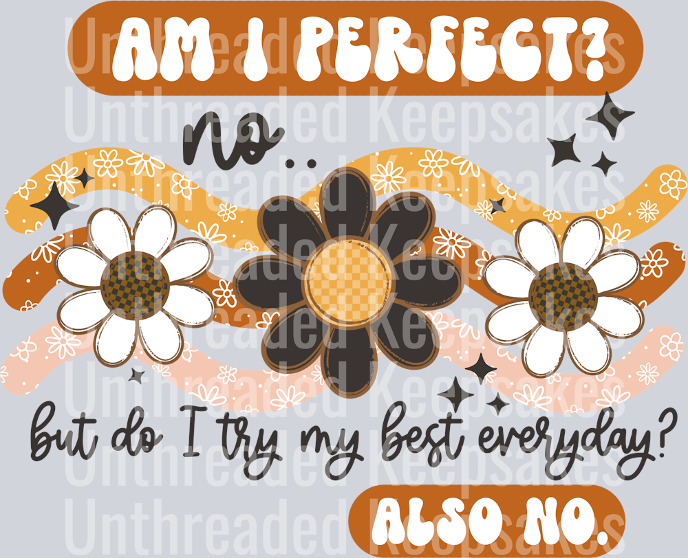 Am I perfect_ No DTF Transfer