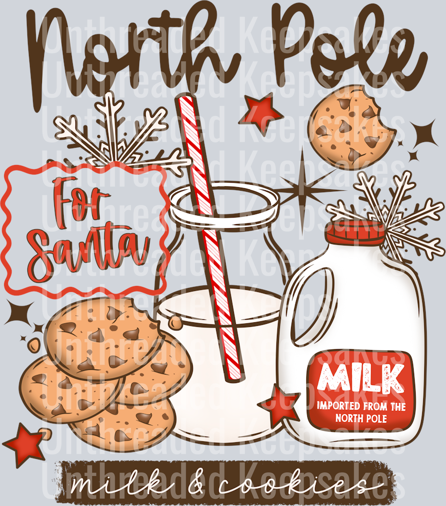 North_Pole_Milk_And_Cookies DTF Transfer
