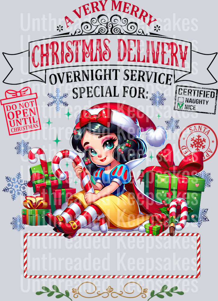 Snow white Tote Bag DTF Transfer