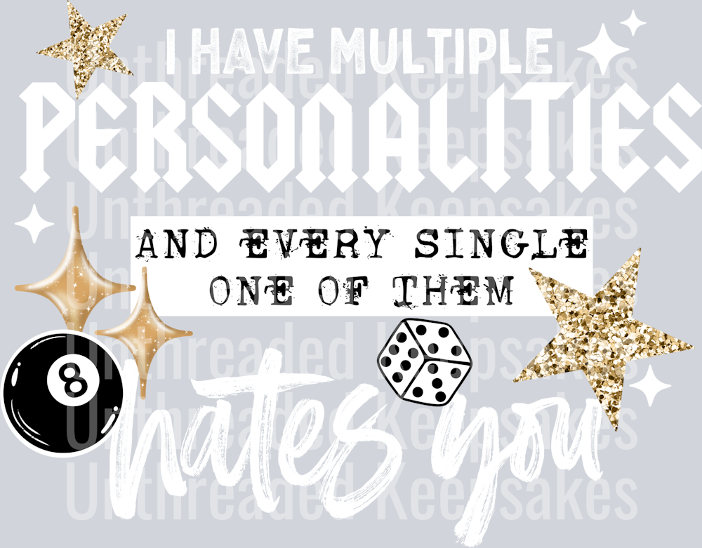 Multiple_Personalities_White_Words_DTF Transfer