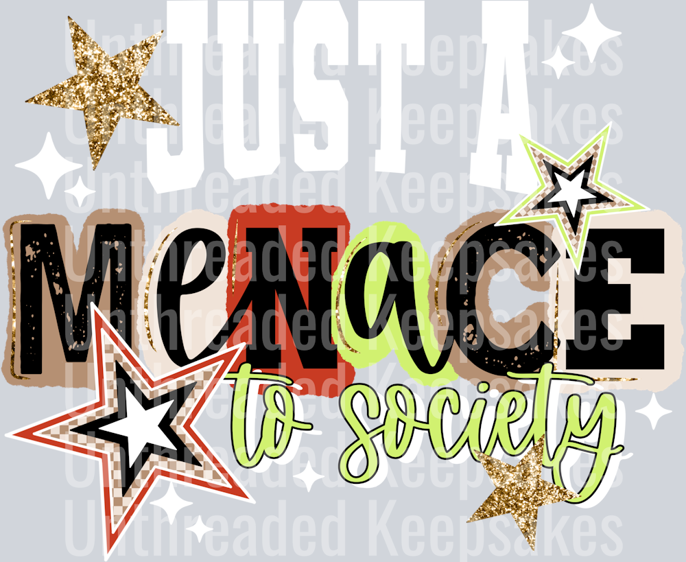 White Menace To Society DTF Transfer