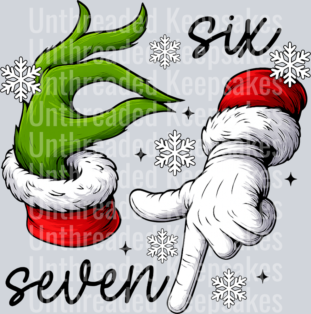 67 grinch santa black DTF Transfer