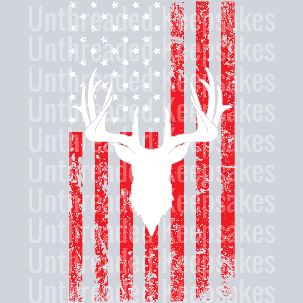 White and Red American Flag DTF Transfer