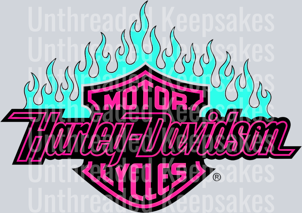 HARLEY FLAMES DTF Transfer