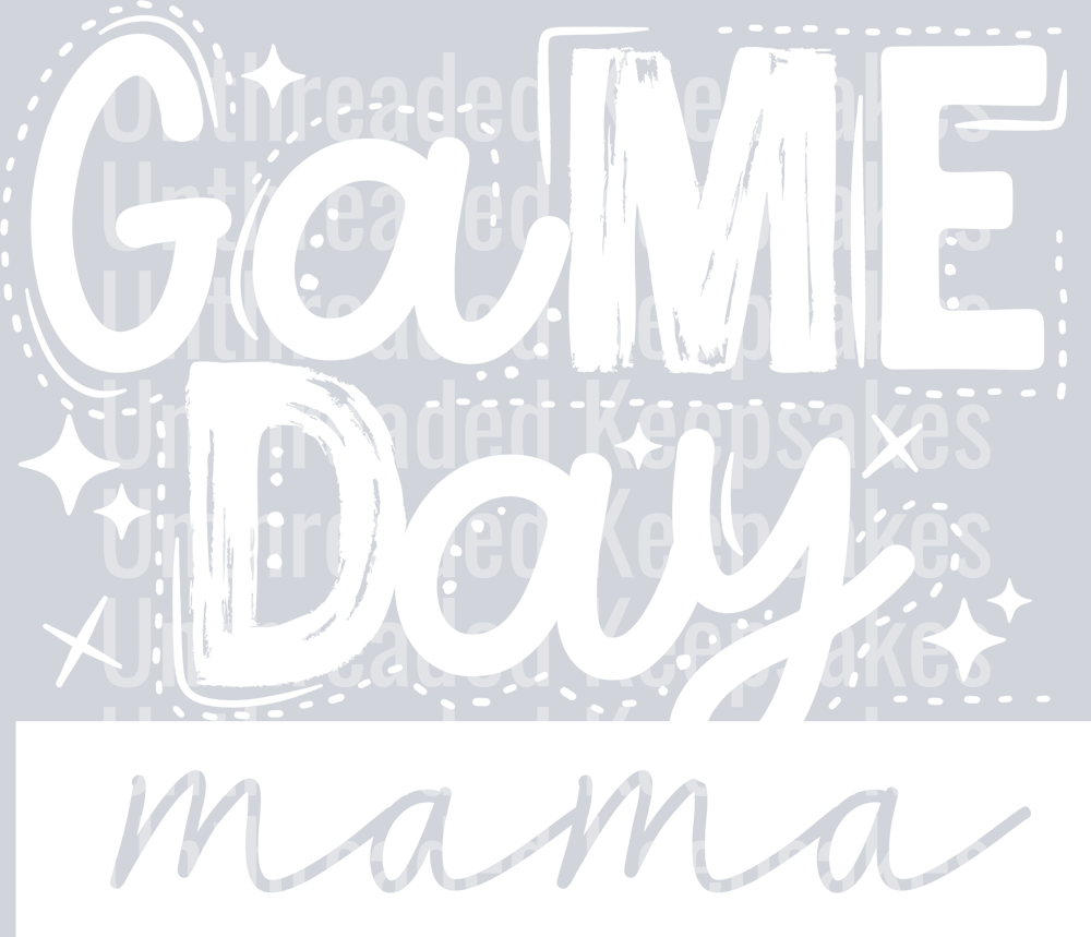 Gameday White single colorDTF Transfer