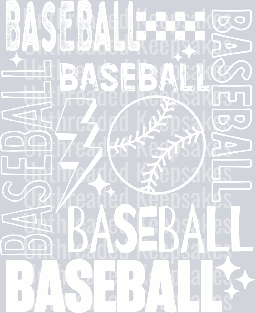 BAseball White single Color DTF Transfer