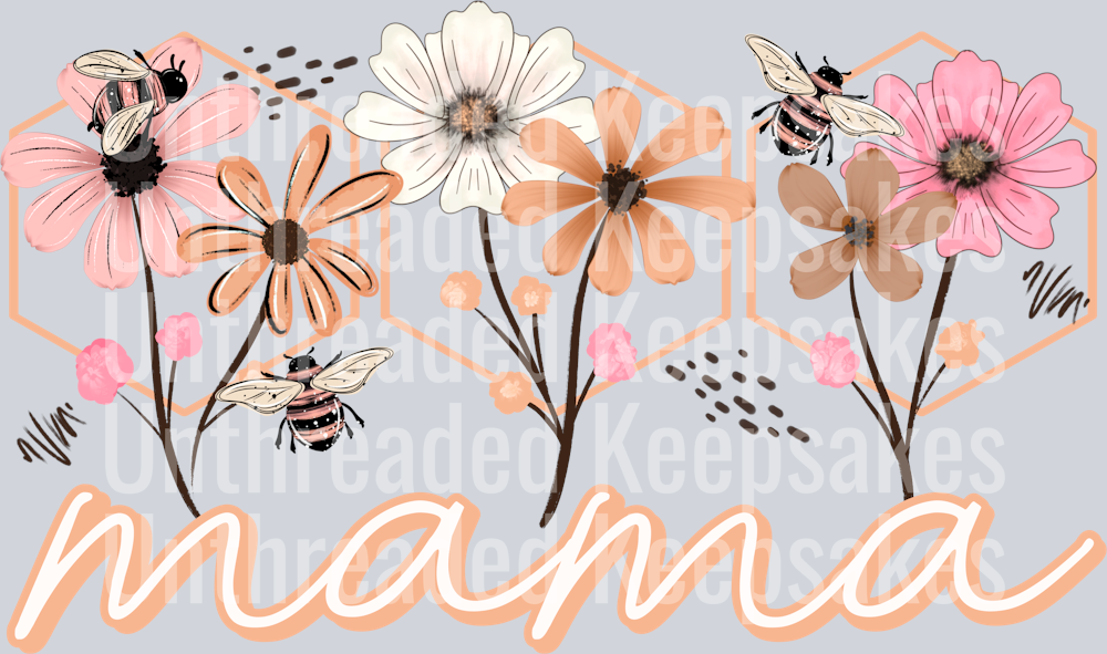 Mama_Floral_Honeycomb_DTF Transfer
