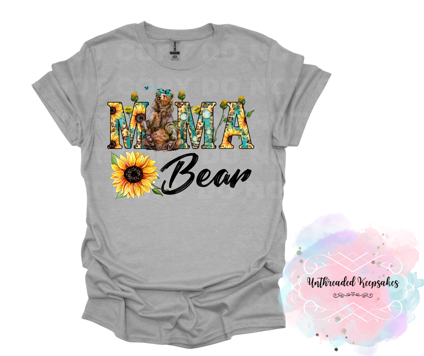 Mama Bear Sunflower Cute Graphic T-Shirt