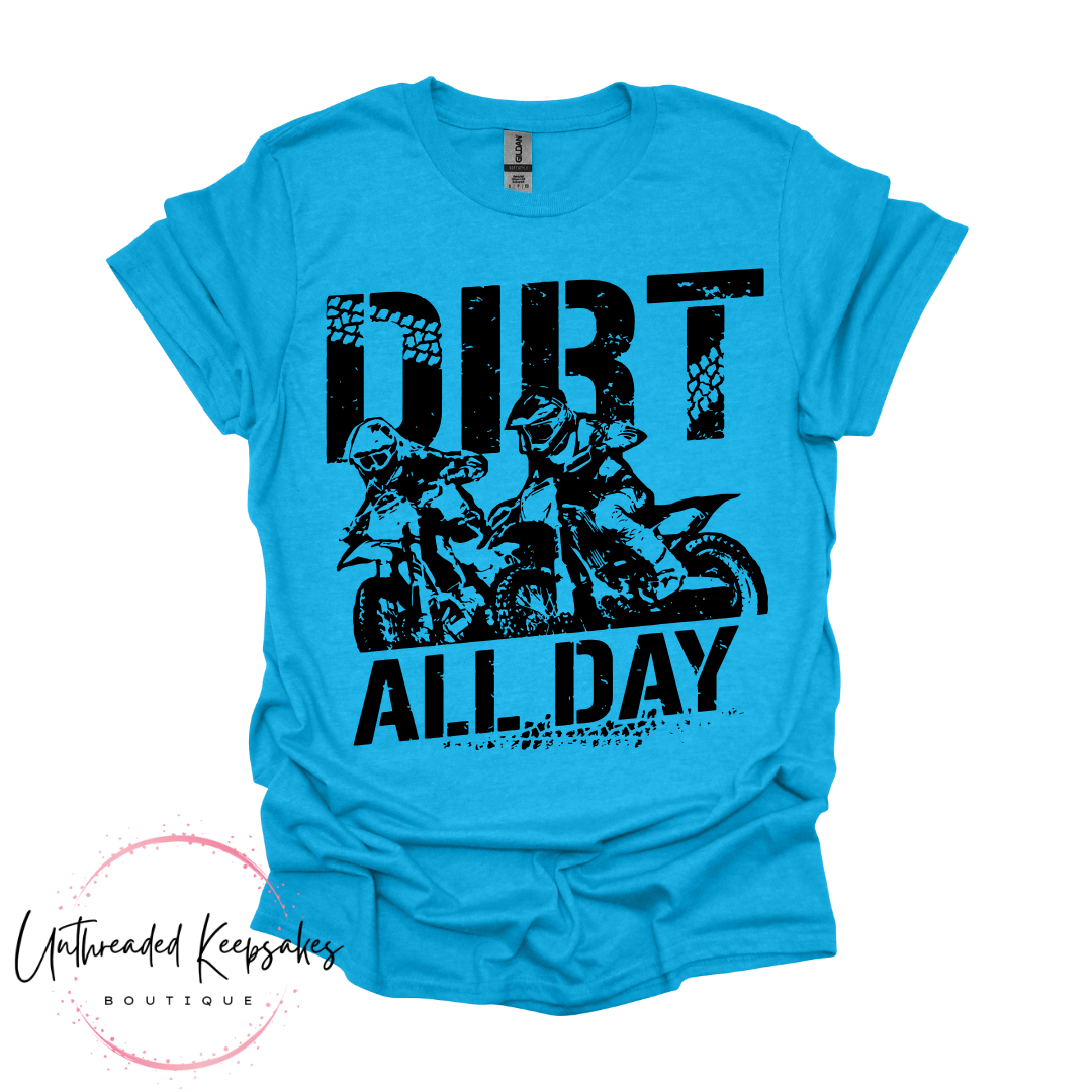 Dirt All Day Dirt Bike Graphic T-Shirt