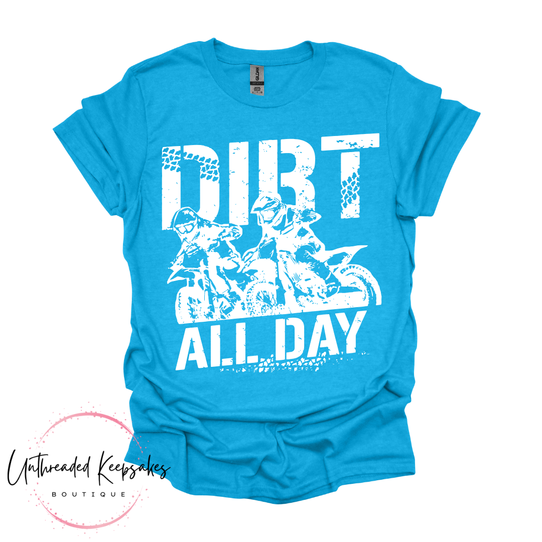 Dirt All Day Dirt Bike Graphic T-Shirt