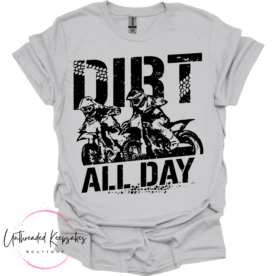 Dirt All Day Dirt Bike Graphic T-Shirt