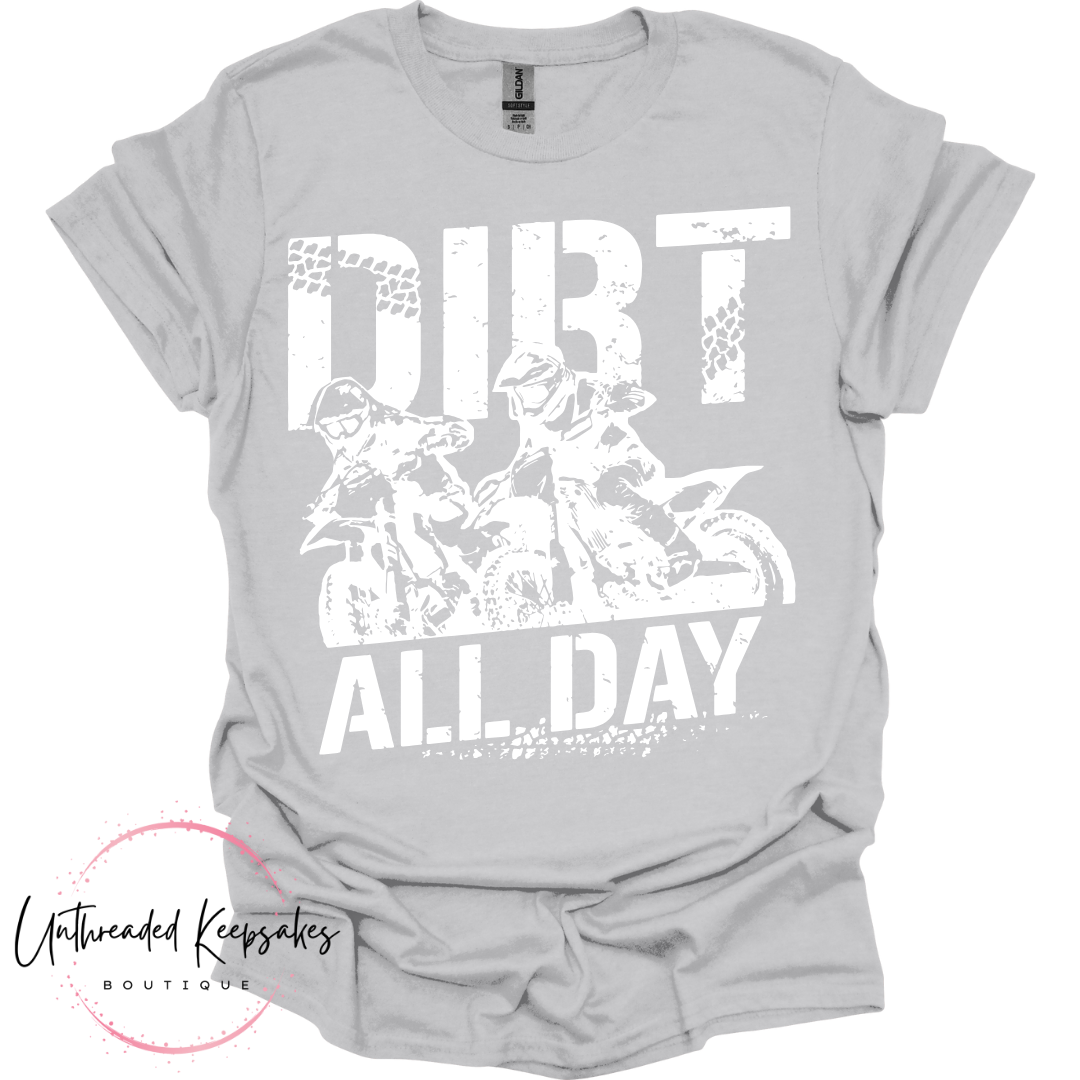 Dirt All Day Dirt Bike Graphic T-Shirt