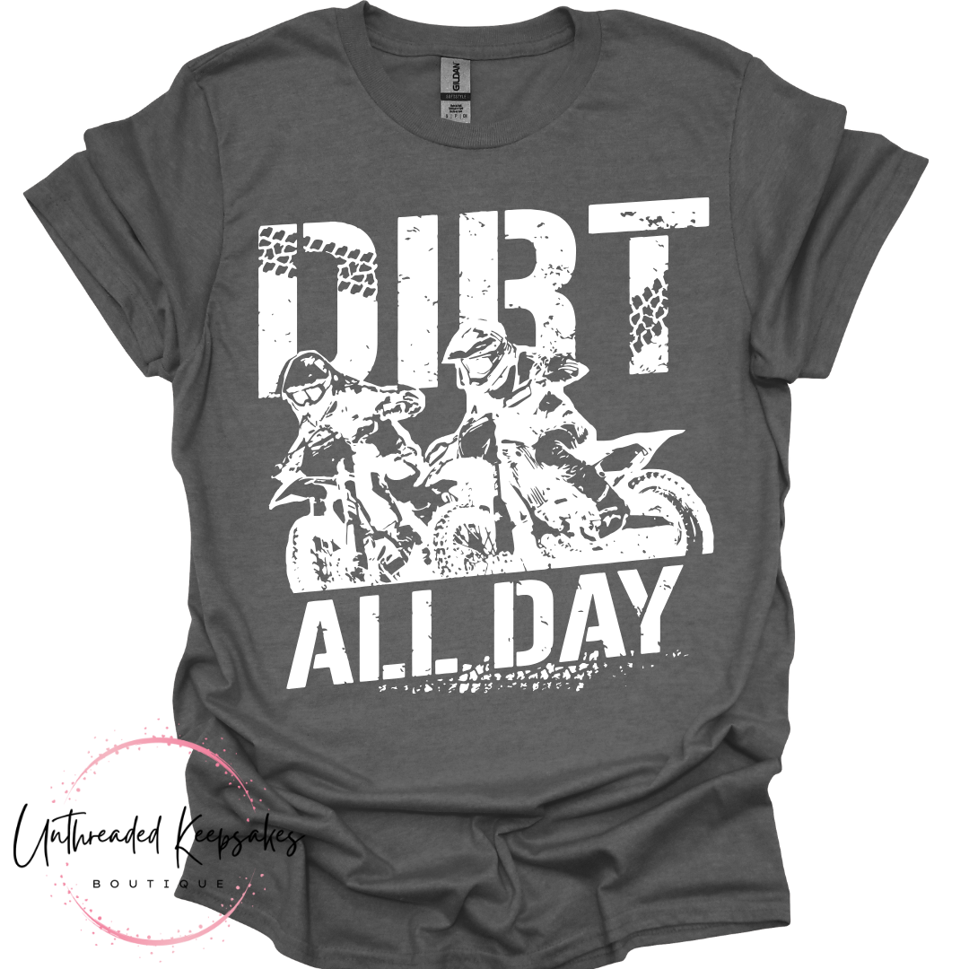 Dirt All Day Dirt Bike Graphic T-Shirt