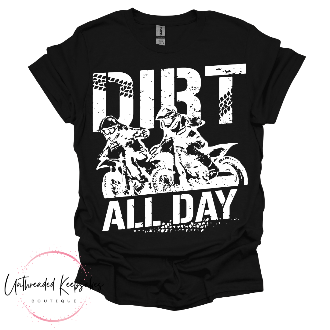 Dirt All Day Dirt Bike Graphic T-Shirt