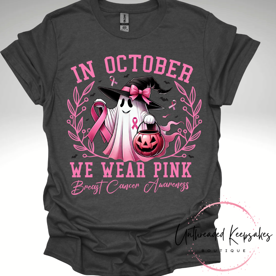 In October We Wear PInk Cute Graphic T-Shirt