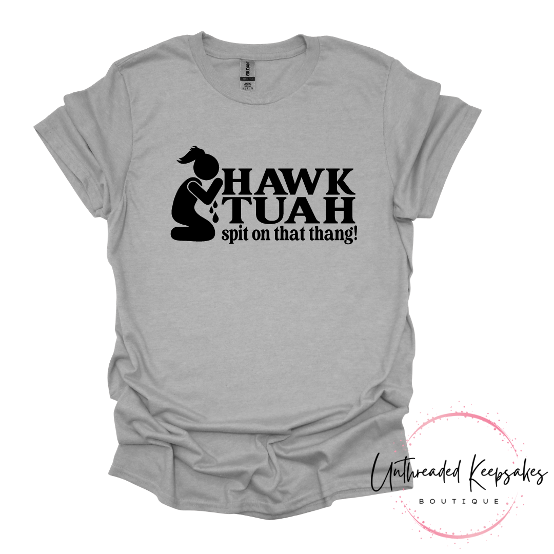 Mens and Womens Hawk Tuah Funny Graphic T-Shirt