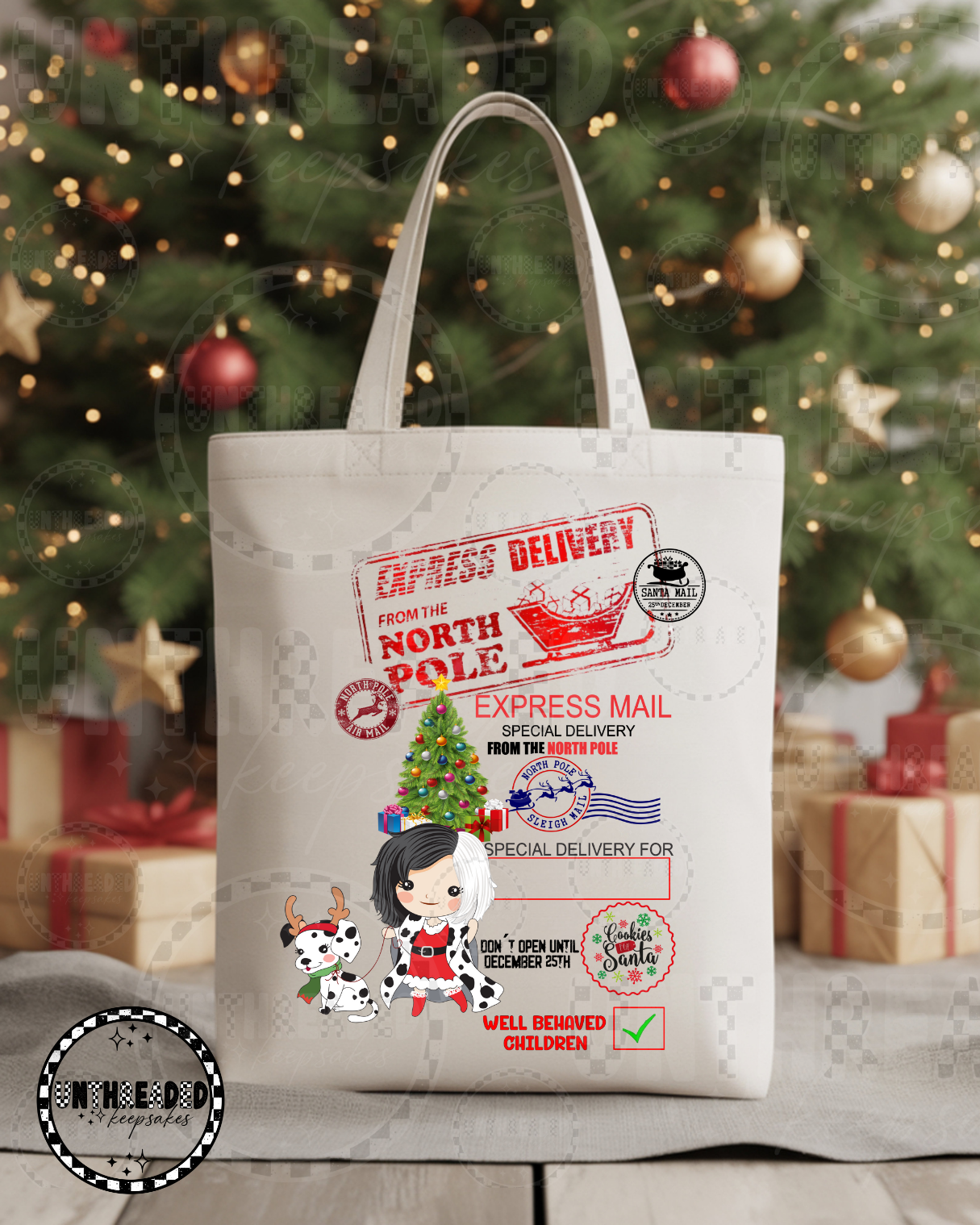 101 Dalmatians Holiday Canvas Tote Bag