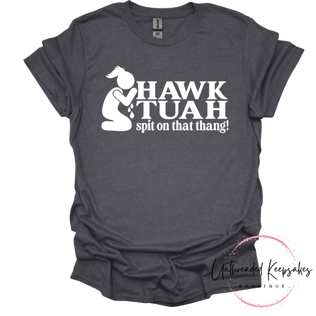 Mens and Womens Hawk Tuah Funny Graphic T-Shirt