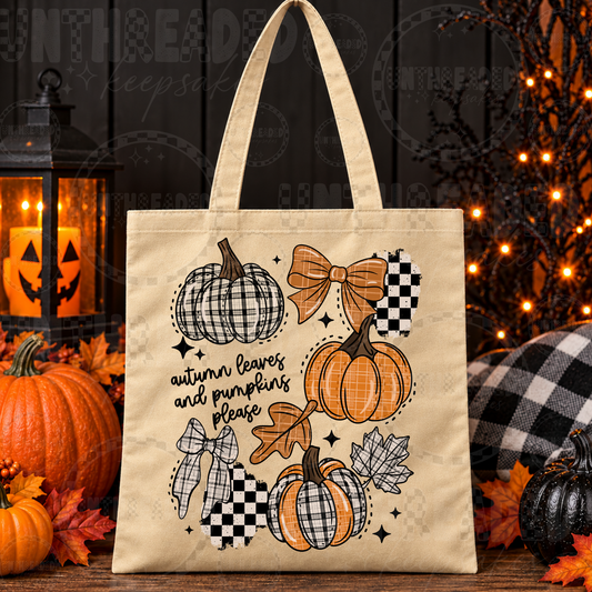 Autumn Leaves and Pumpkins Please