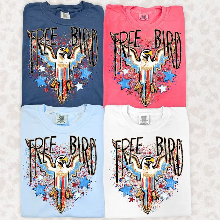✨ Retro Free Bird Americana Shirt | Patriotic Eagle Graphic Tee | Red White Blue Country Shirt | Cute July 4th Boutique Tee | USA Holiday Outfit 🎆🇺🇸