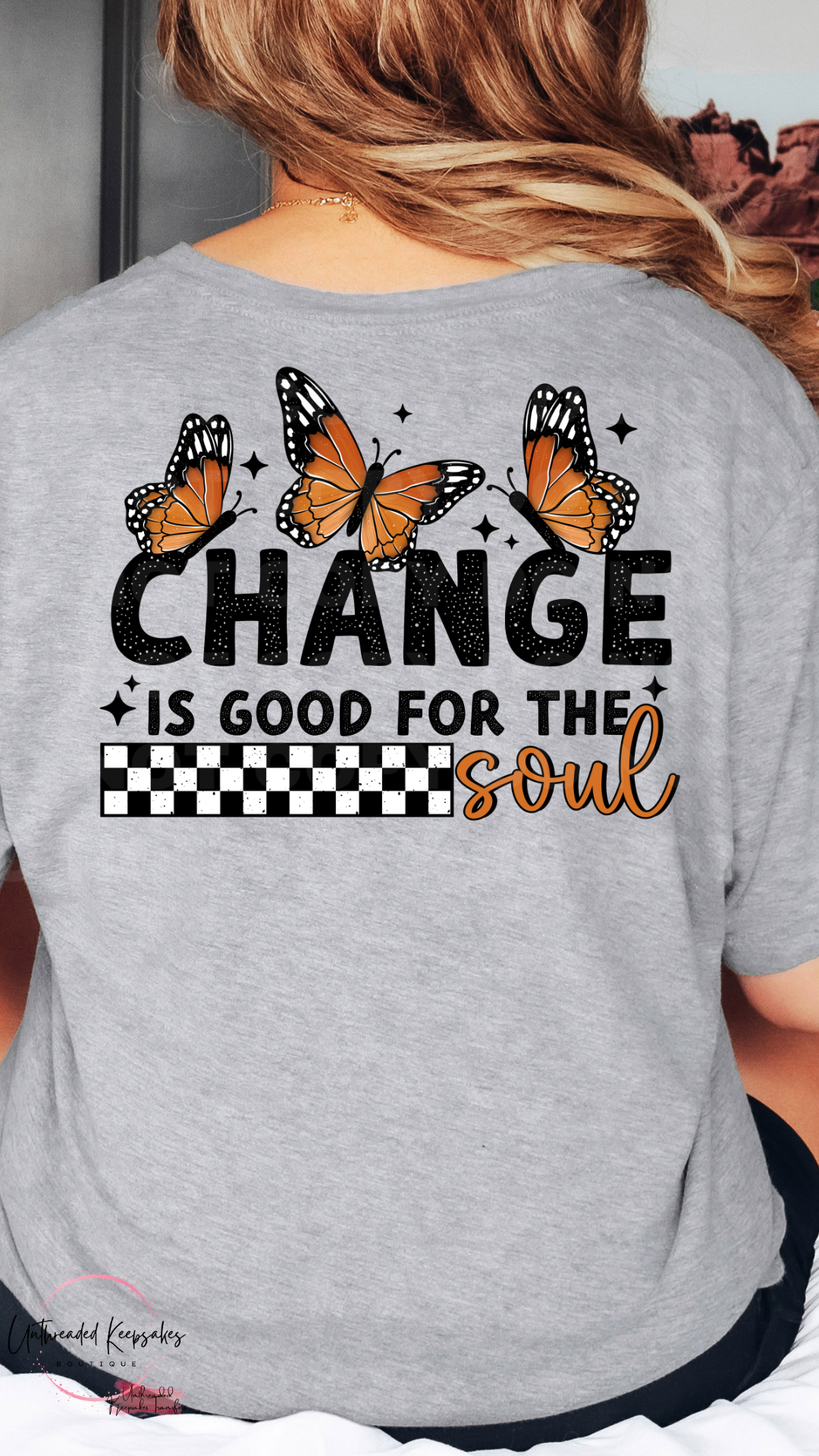 Change is Good For The Soul Butterfly Cute Womens Graphic T-Shirt