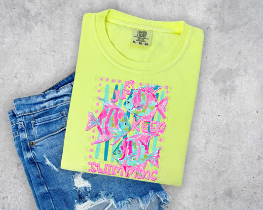 Just Keep Swimming Graphic T-Shirt | Cute Ocean Lover Tee | Beach Life Unisex Shirt | Coastal Summer Apparel