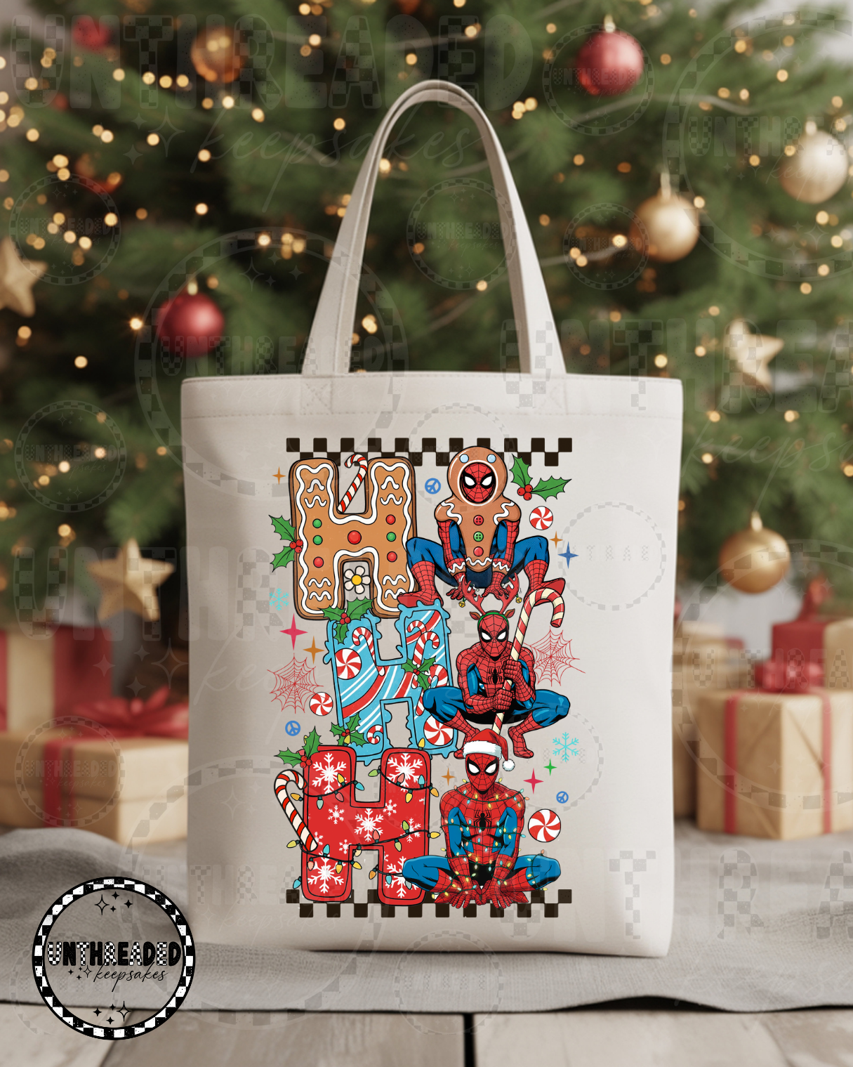Spider-Man Holiday Canvas Tote Bag