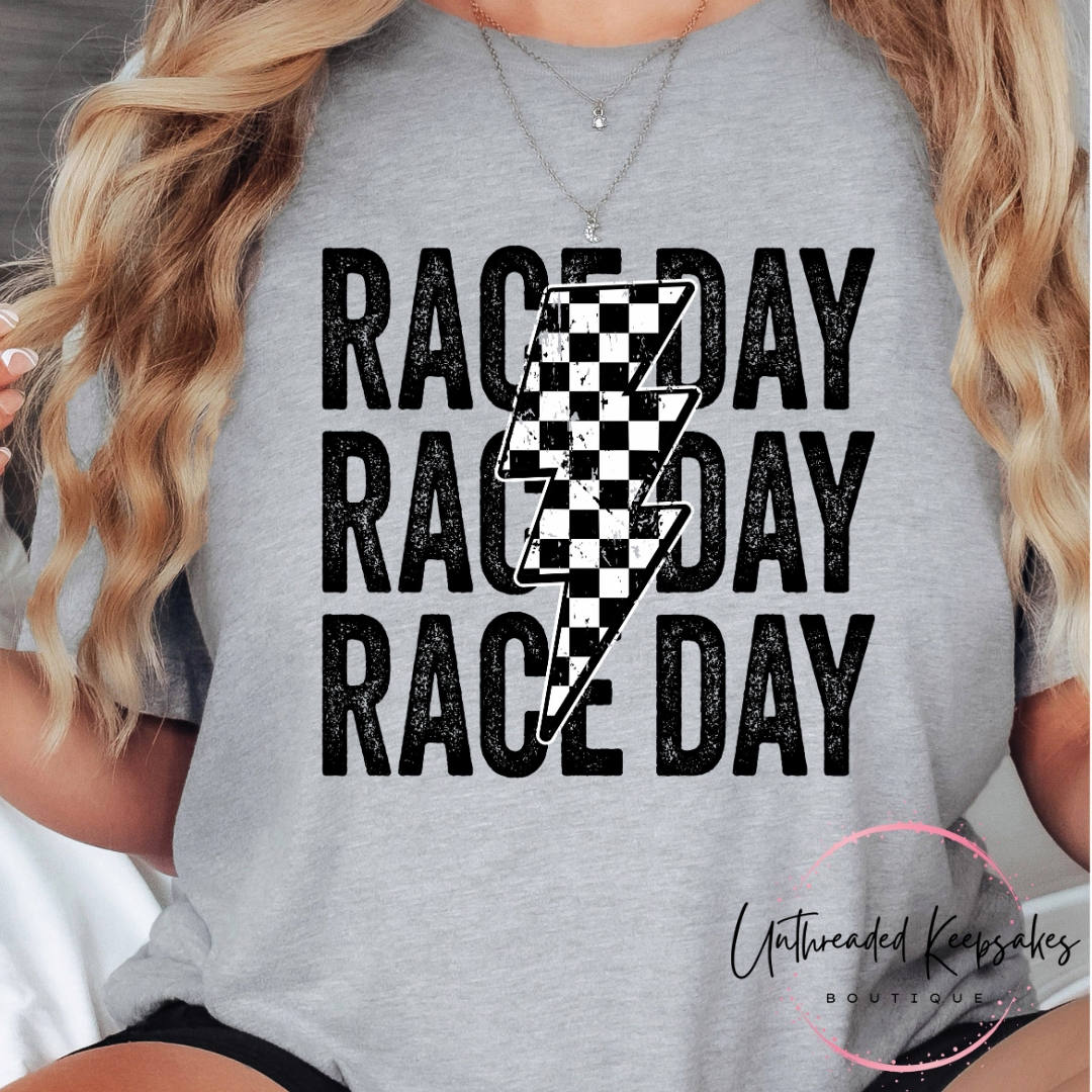 Race Day Flag Graphic T-Shirt