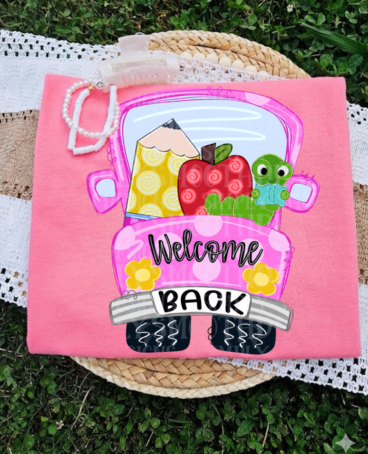 Welcome Back School Bus Graphic T-Shirt | Cute Back to School Tee | Teacher & Student Unisex Shirt | First Day of School Apparel