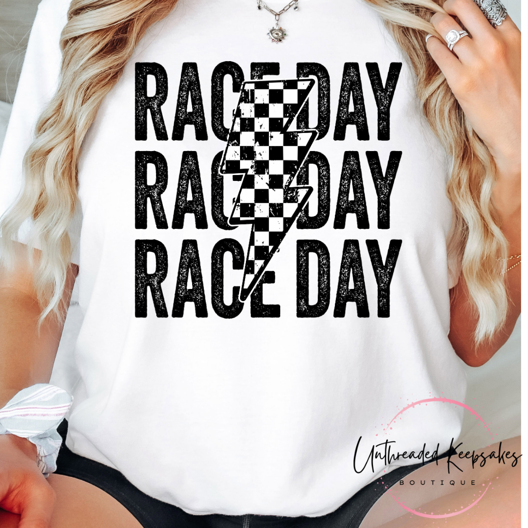 Race Day Flag Graphic T-Shirt