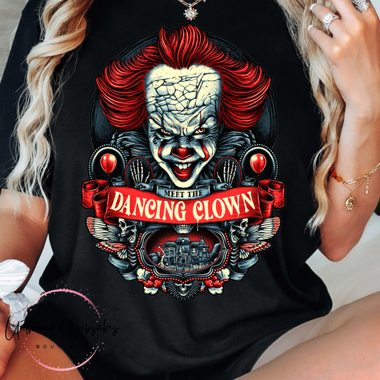 Dancing Clown Halloween Graphic T-Shirt