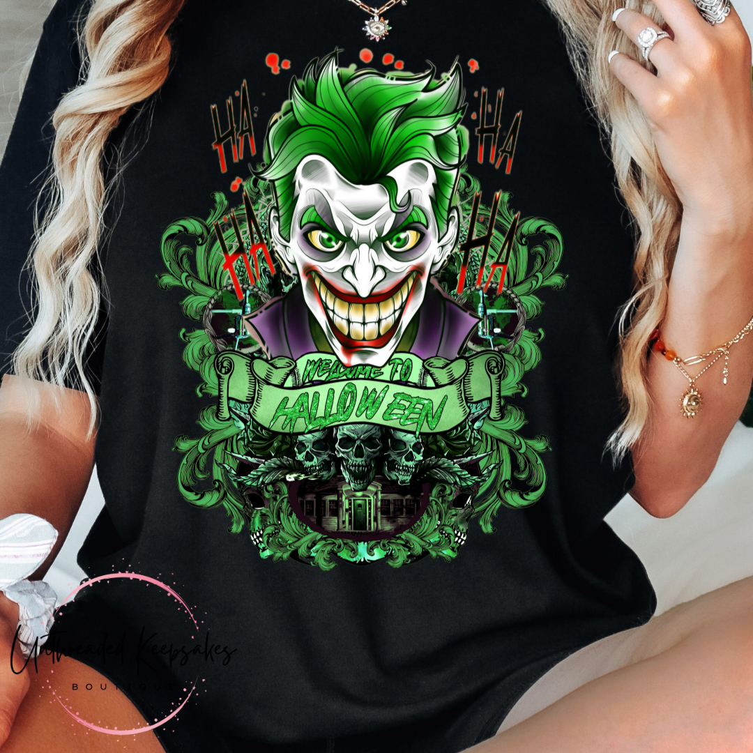 Green Joker Halloween Graphic T-Shirt